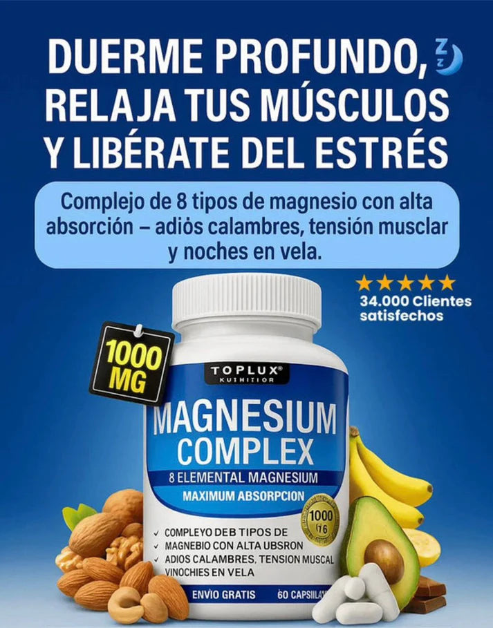 Magnesium Complex 8 en 1, Contiene 90 Cápsulas